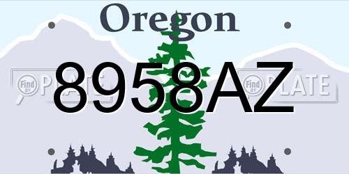 8958AZ Oregon License Plate