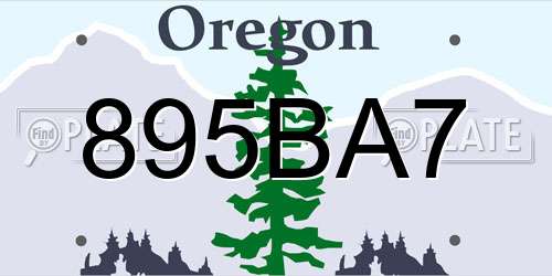895BA7 Oregon License Plate