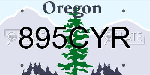 895CYR Oregon License Plate