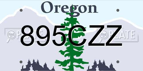 895CZZ Oregon License Plate