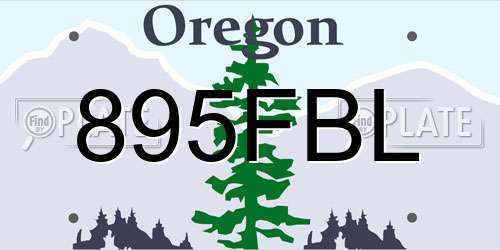 895FBL Oregon License Plate