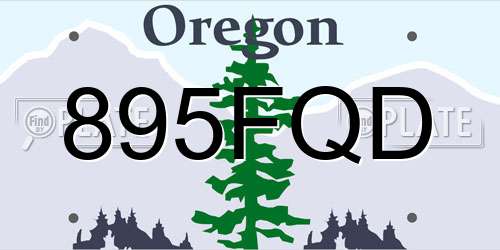 895FQD Oregon License Plate