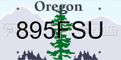 895FSU Oregon License Plate