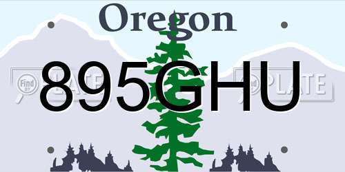 895GHU Oregon License Plate