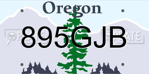 895GJB Oregon License Plate