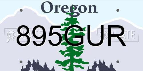 895GUR Oregon License Plate