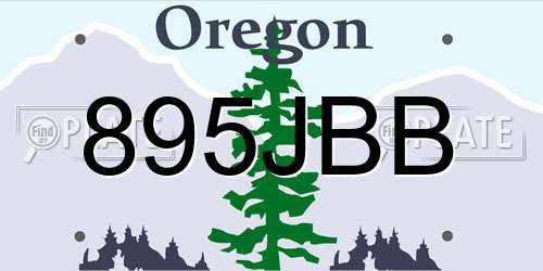 895JBB Oregon License Plate