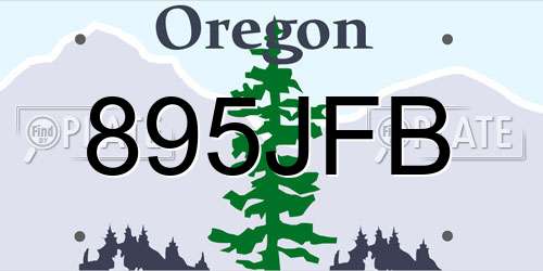 895JFB Oregon License Plate