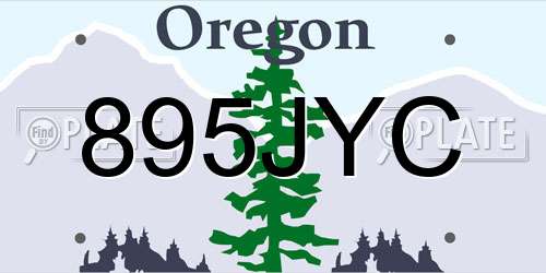 895JYC Oregon License Plate
