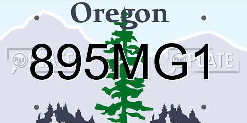 895MG1 Oregon License Plate
