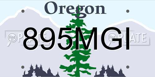 895MGI Oregon License Plate