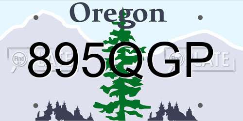 895QGP Oregon License Plate