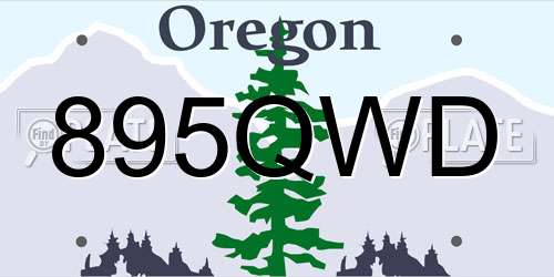 895QWD Oregon License Plate