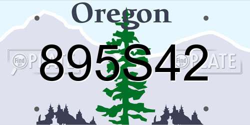 895S42 Oregon License Plate
