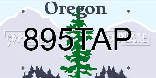 895TAP Oregon License Plate