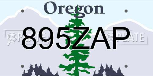 895ZAP Oregon License Plate