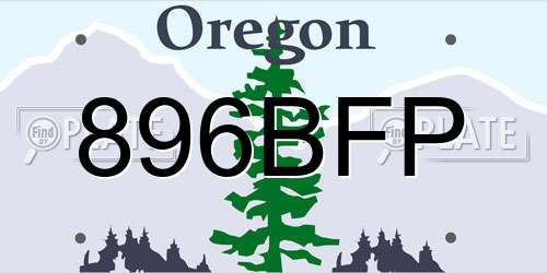 896BFP Oregon License Plate