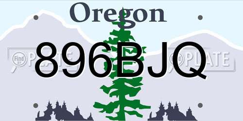 896BJQ Oregon License Plate