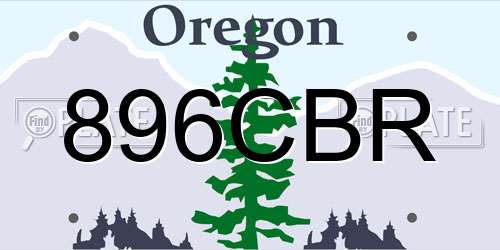 896CBR Oregon License Plate