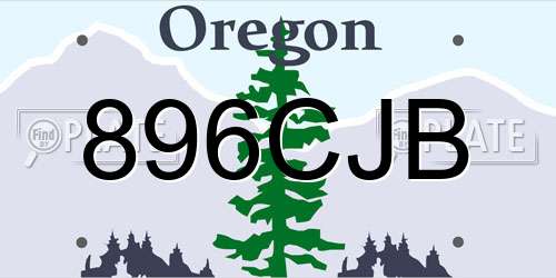 896CJB Oregon License Plate