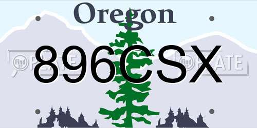 896CSX Oregon License Plate