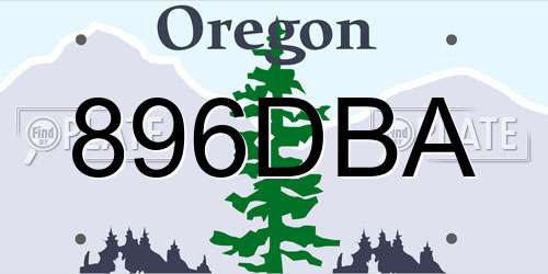 896DBA Oregon License Plate