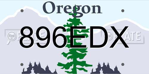 896EDX Oregon License Plate