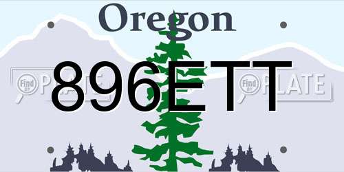 896ETT Oregon License Plate
