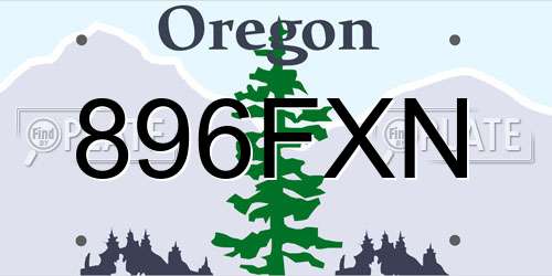 896FXN Oregon License Plate