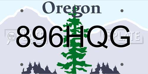 896HQG Oregon License Plate