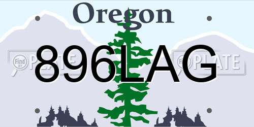896LAG Oregon License Plate