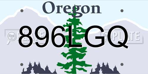 896LGQ Oregon License Plate