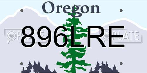 896LRE Oregon License Plate