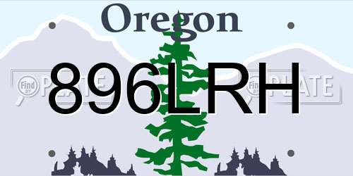 896LRH Oregon License Plate