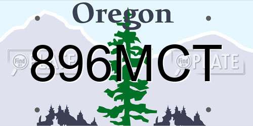 896MCT Oregon License Plate