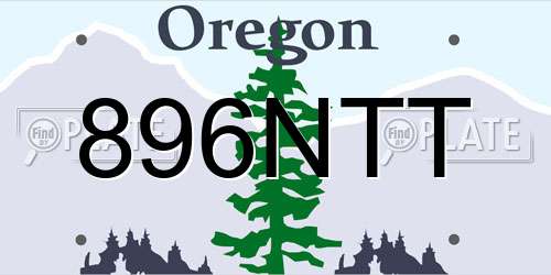 896NTT Oregon License Plate