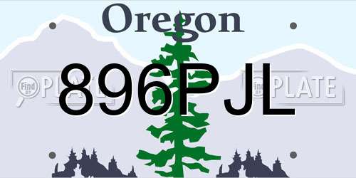 896PJL Oregon License Plate