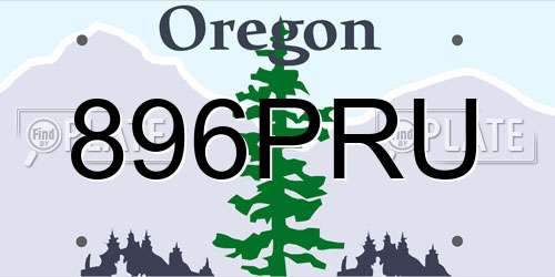 896PRU Oregon License Plate