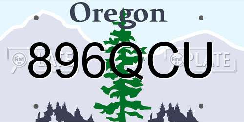 896QCU Oregon License Plate