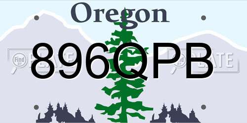 896QPB Oregon License Plate