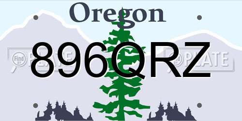 896QRZ Oregon License Plate
