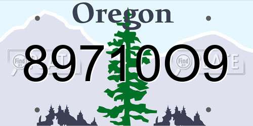 89710O9 Oregon License Plate