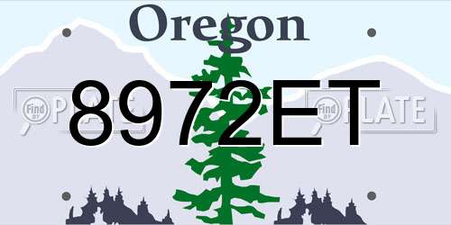 8972ET Oregon License Plate