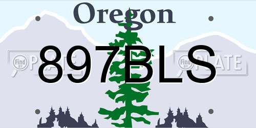 897BLS Oregon License Plate