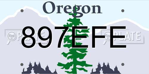 897EFE Oregon License Plate