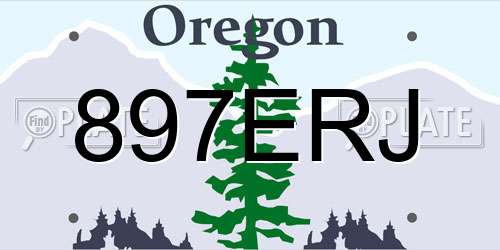 897ERJ Oregon License Plate