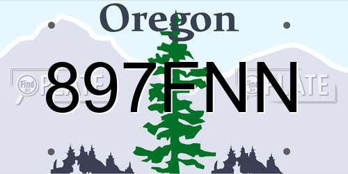 897FNN Oregon License Plate
