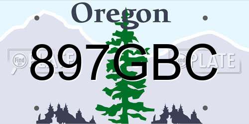 897GBC Oregon License Plate