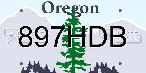 897HDB Oregon License Plate