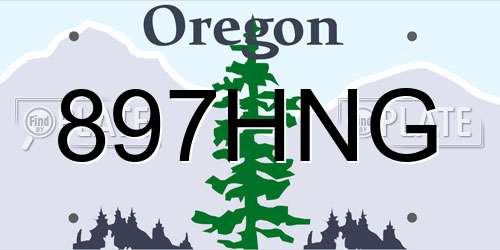 897HNG Oregon License Plate